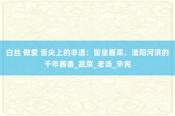 白丝 做爱 舌尖上的非遗：留垒酱菜，滏阳河滨的千年酱香_蔬菜_老汤_辛宪